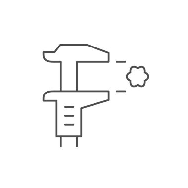 Parçacık boyutu dış hat simgesi beyaz üzerine izole edildi. Vektör illüstrasyonu