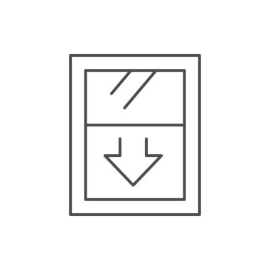 Pencere kapama çizgisi simgesi beyaz üzerine izole edildi. Vektör illüstrasyonu