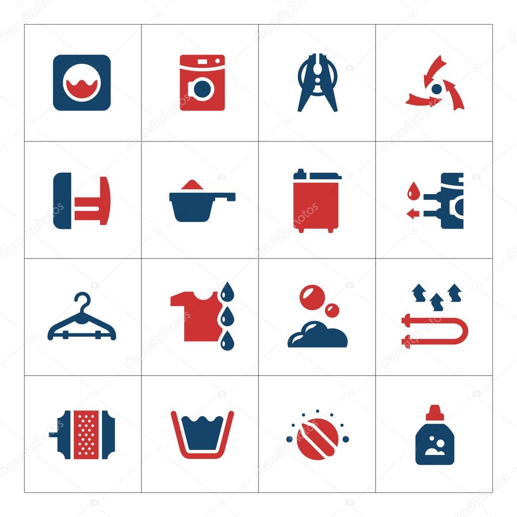 Set color icons of laundry