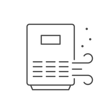 İç hava temizleme çizgisi simgesi beyaza izole edildi. Vektör illüstrasyonu