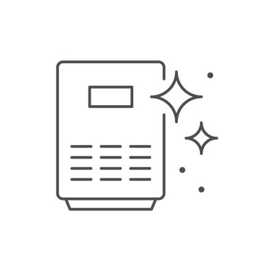 Hava temizleme hattı ana hatları simgesi beyaza izole edildi. Vektör illüstrasyonu