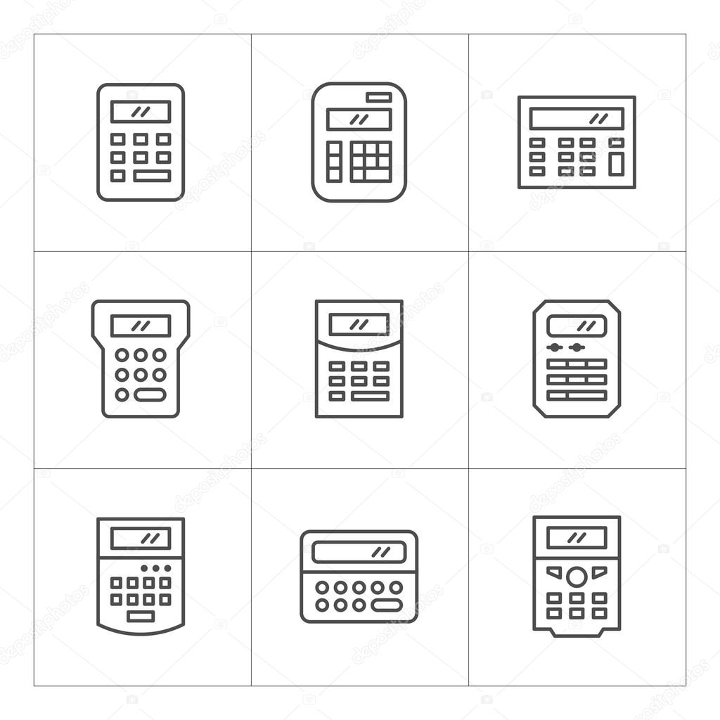 Set line icons of calculator