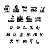 Set icons of machine tool, robotic industry
