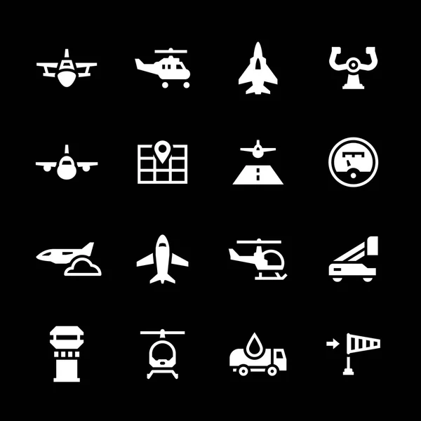 Set icons of aviation — Stock Vector