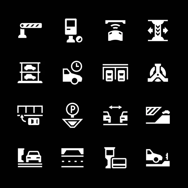 Set iconen van parkeren — Stockvector