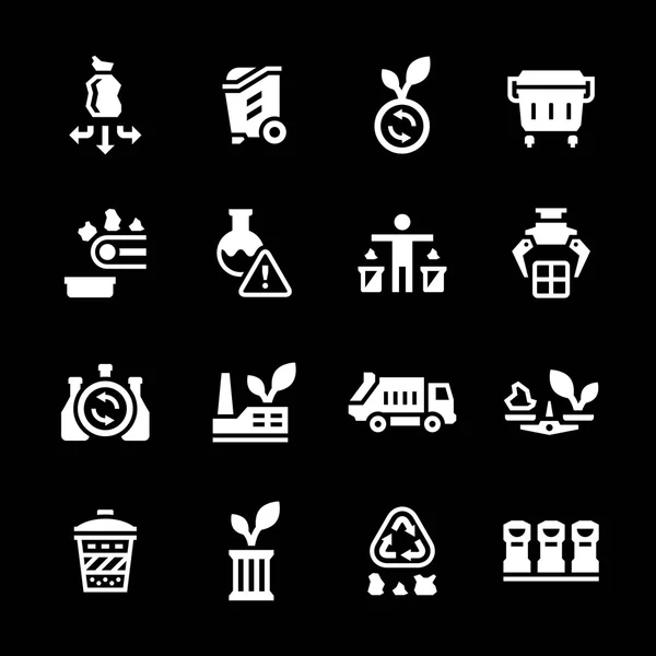 Set icone di riciclaggio — Vettoriale Stock