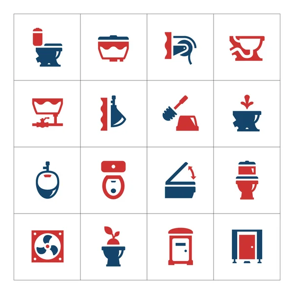 Set color icons of toilet — Stock Vector