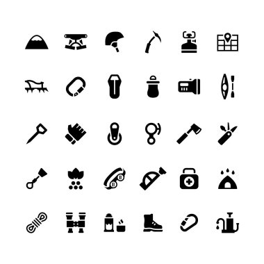 Kamp ve dağcılık Icons set