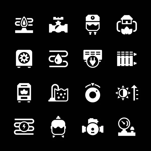 Set icons of heating — Stock Illustration Set icons of heating Royalty Free Stock Vectors