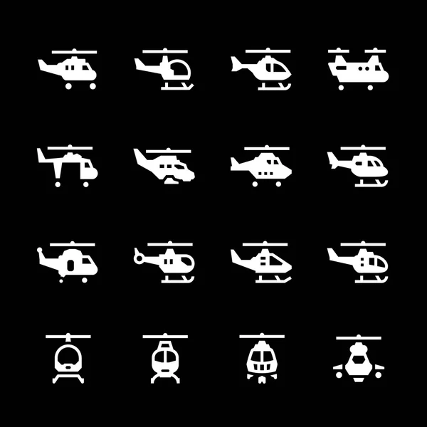 Establecer iconos de helicópteros — Archivo Imágenes Vectoriales