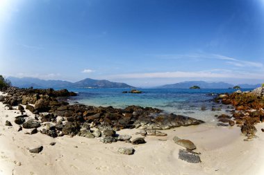 Angra dos Reis, Rio de Janeiro, 2 Kasım 2020, Brezilya - Kataguas adası ve berrak suları