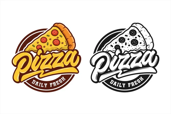 Logotipo Design Vetor Fresco Diário Pizza —  Vetores de Stock