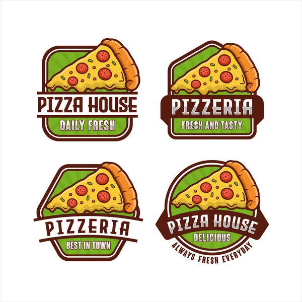 Пиццерия Всегда Свежие Логотипы Векторного Дизайна — стоковый вектор