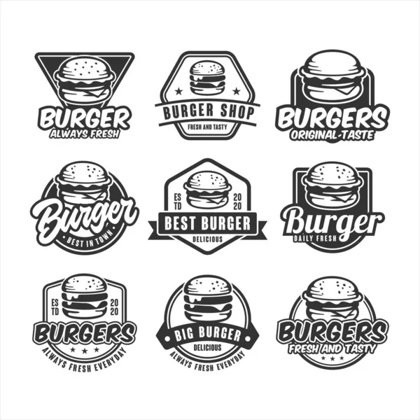 Set Burgers Logo Vectoriel Design — Image vectorielle