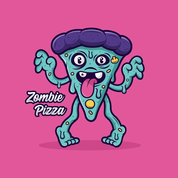 Zombie Pizza Vecor Diseño Logo — Archivo Imágenes Vectoriales