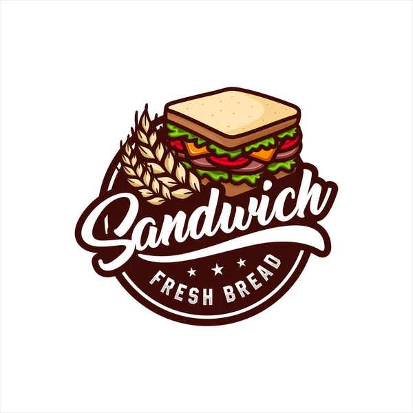 Sandwich Frisches Brot Vektor Design Logo — Stockvektor