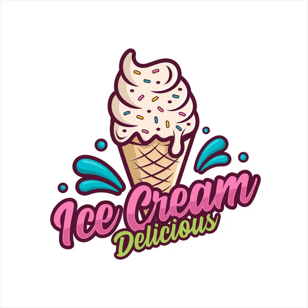 Ice Cream Design Logo Premium — Stockvector