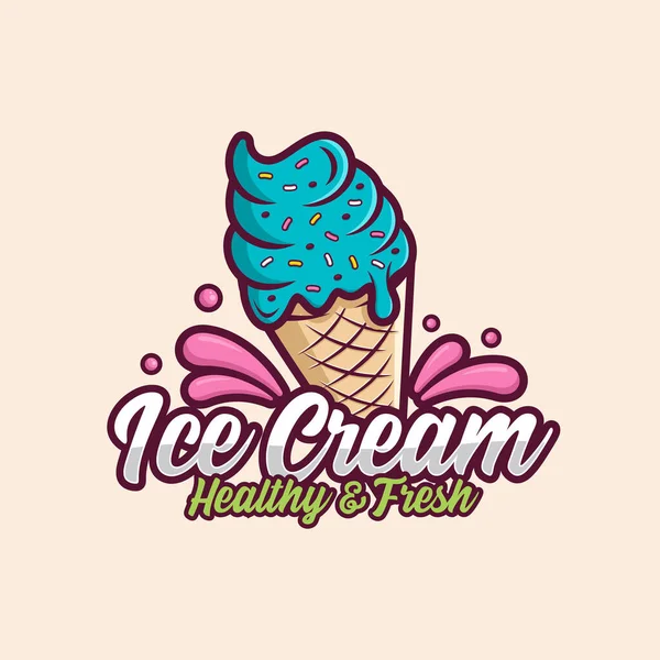 Ice Cream Design Logo Premium — Stock Vector