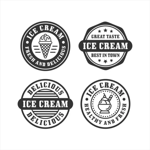 Colecticción Premium Sellos Helado — Vector de stock