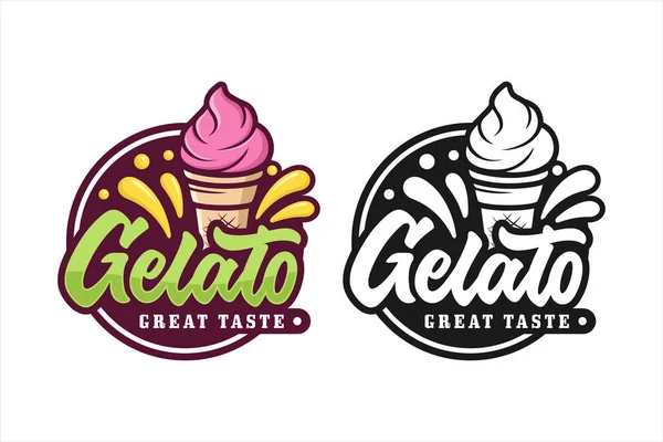 Eiscreme Gelato Premium Logo — Stockvektor