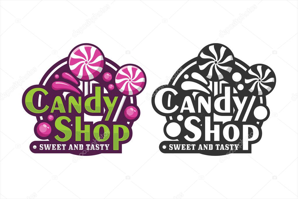 Candy shop design premium logo