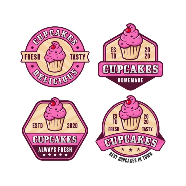 Cupcakes Design Premium Logo Collection — Stock Vector