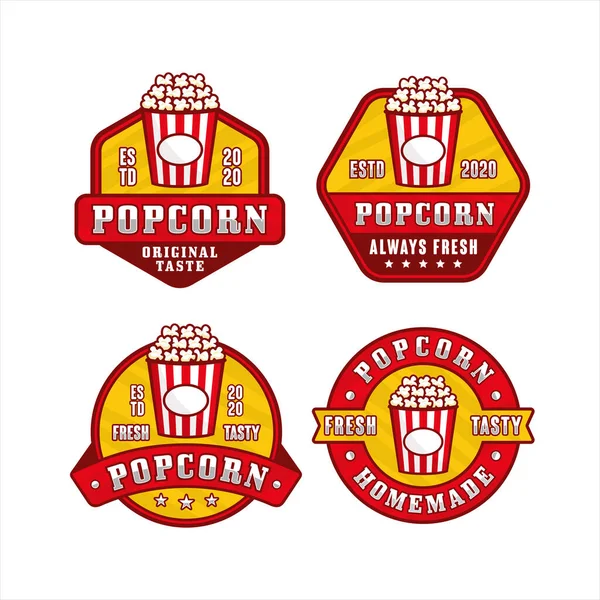 Popcorn Design Premium Logo Collection — Vetor de Stock