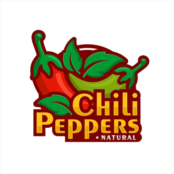 Chili biberi doğal ürün vektör tasarım logosu