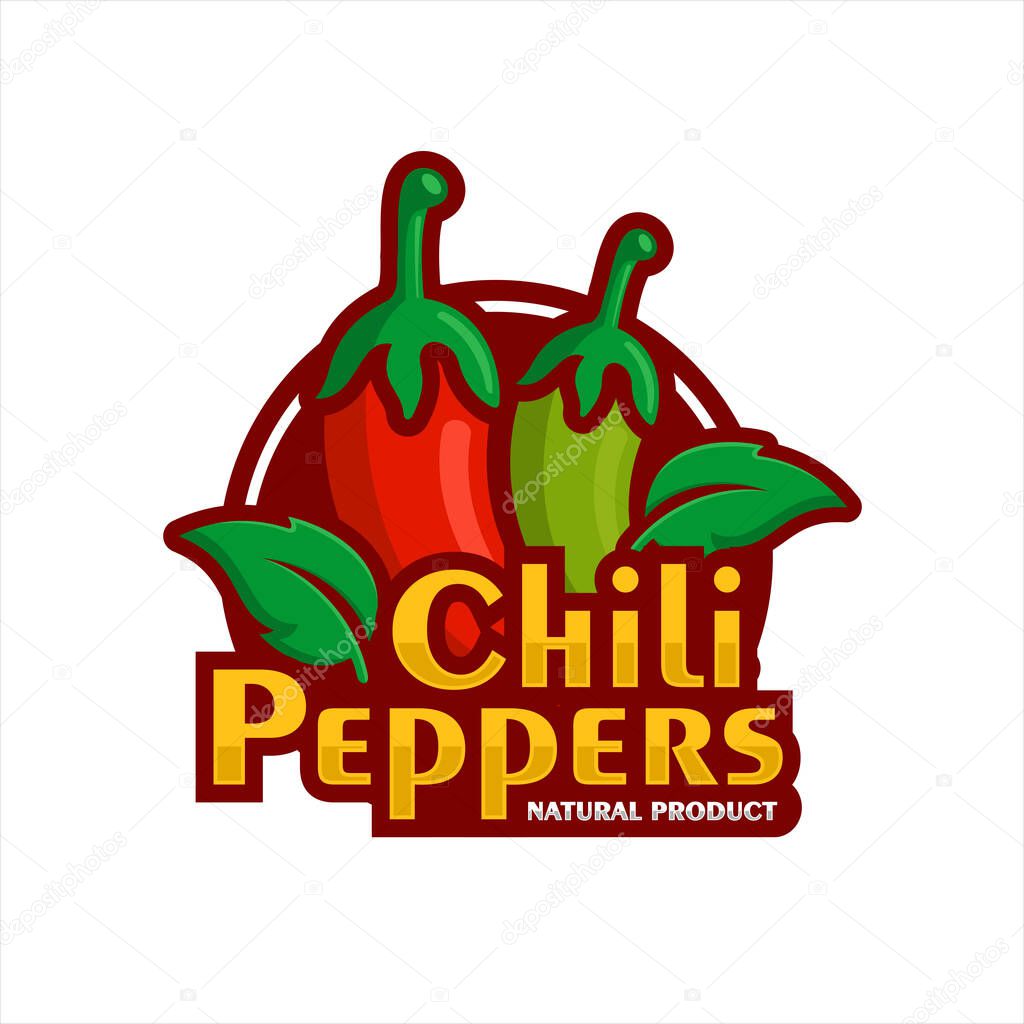 Chili pepper natural product design logo