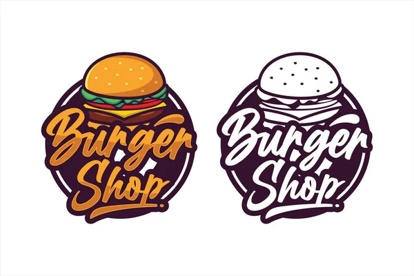 Логотип Burgershop Vector Design Premium — стоковый вектор