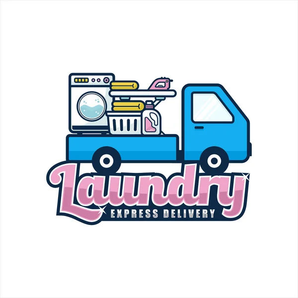 Laundry Express Delivery Design Illustration — Stock Vector