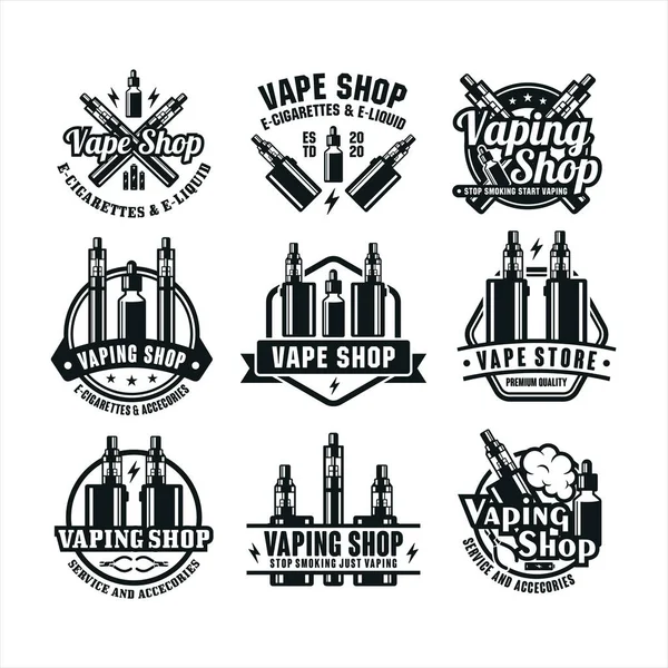 Колекція Логотипів Vape Shop — стоковий вектор