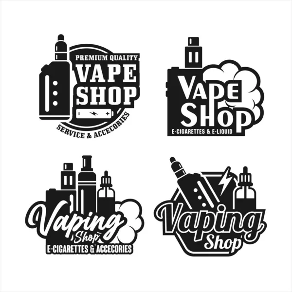 Vaping Loja Design Premium Logotipo Coleção — Vetor de Stock