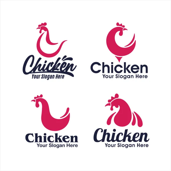 Колекція Дизайну Шаблонів Курячого Логотипу — стоковий вектор