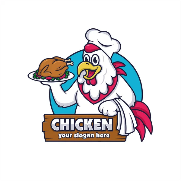 Chicken Mascot Design Premium Logo — Stock Vector