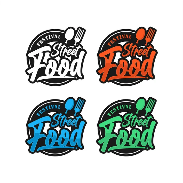 Street Food Festival Premium Logo — Stockvector