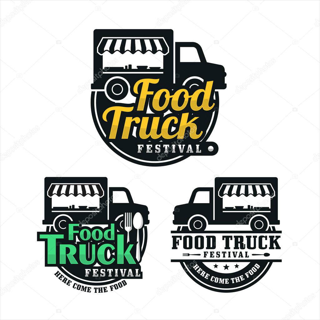 Food truck festival design logo collection.eps