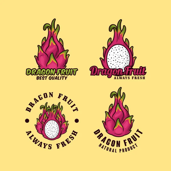 Drachenfrucht Design Logo Kollektion — Stockvektor