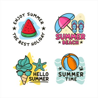 Yaz rozeti tasarımı logo koleksiyonu
