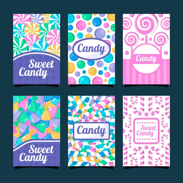 Candy Card Design Template Collection — Stock Vector