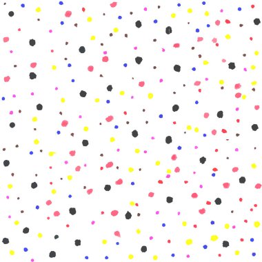 Elle boyanmış renkli polka noktasız desen