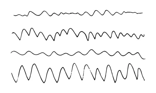 Jeu de lignes dessinées à la main style Doodle — Image vectorielle