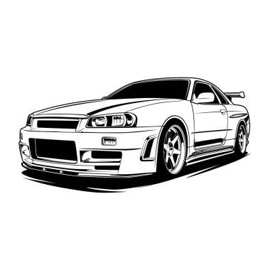 kavramsal tasarım için araba vektör çizimi