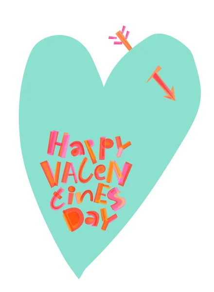 Feliz día de San Valentín. Texto brillante composición para póster, postal, camiseta — Vector de stock