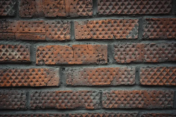 Vieux mur de briques à proximité. Brique à motifs losanges — Photo