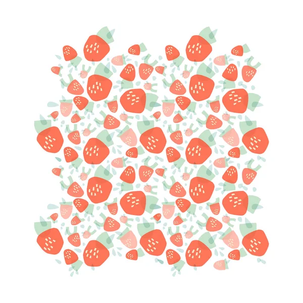 Fraises faites de formes géométriques. Design d'été lumineux pour imprimer, poster, carte postale. — Image vectorielle