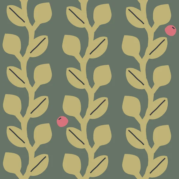 Nahtloses Muster im Retro-Stil der Mitte des Jahrhunderts. Florales Design für Tapeten, Packpapier und andere — Stockvektor