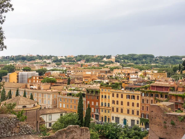 Sol Nascendo Nos Telhados Roma Itália Verão — Fotografia de Stock
