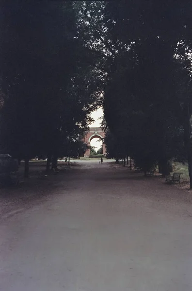 Gün Batımında Roma Daki Villa Doria Pamphili Parkı Ndaki Dört — Stok fotoğraf