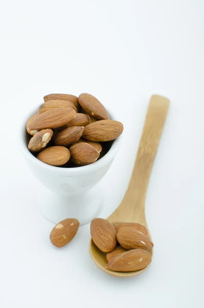 Almonds on white — Stock Photo, Image